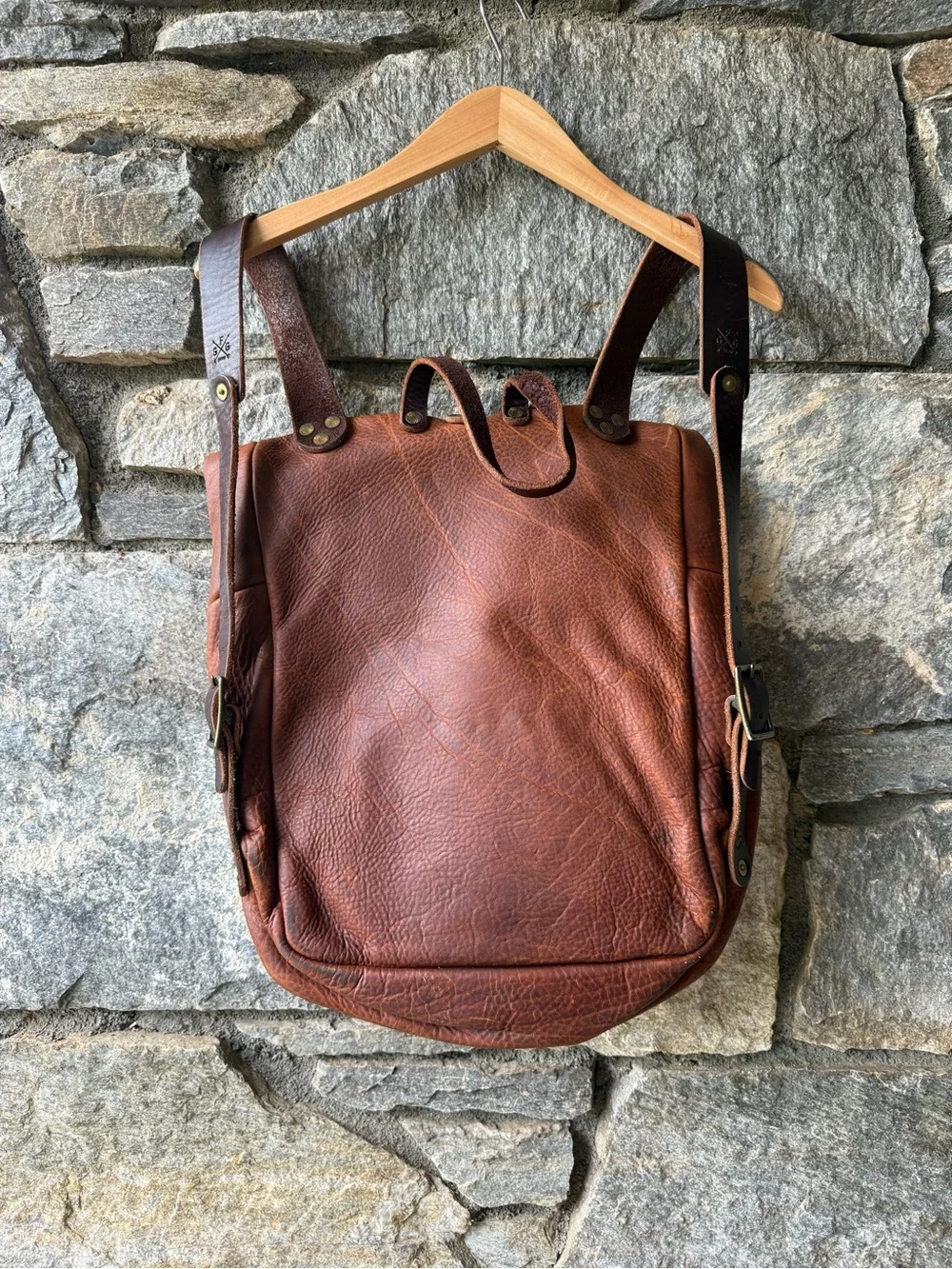 Go forth goods GRANT LEATHER ROLL TOP RUCKSACK BACKPACK